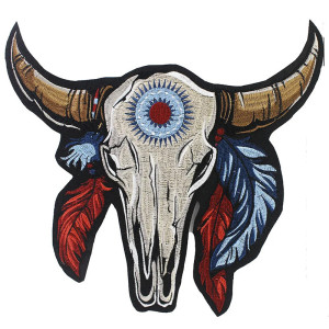 Patch Tête de Mort Amérindien "Crâne Sacré du Bison Spirituel'