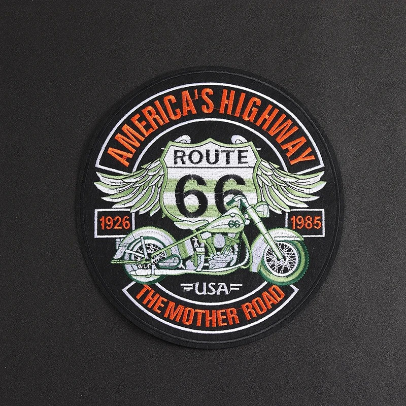 Écusson Moto Route 66 "Highway to Freedom" - 25 cm x 23.4 cm