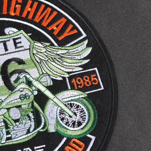 Vue détaillée Écusson Moto Route 66 "Highway to Freedom" - 25 cm x 23.4 cm