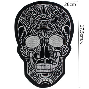 Écusson Tête de Mort Requiem Mexicain Armé - Détails dimensions tête de mort
