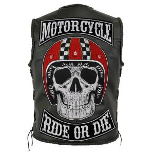 Magnifique Patch Tête de Mort Biker Ride or Die -  L'ensemble COMPLET