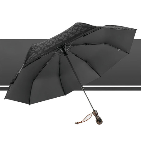 Parapluie Tête de Mort Pliant aux Crânes Protecteurs Couleur Noir