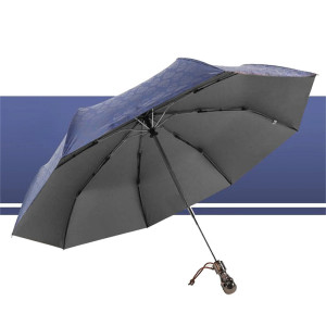 Parapluie Tête de Mort Pliant aux Crânes Protecteurs Couleur Bleu