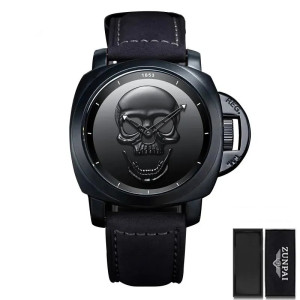 Montre Tête de Mort "Crâne Royal" Édition Élégance Couleur Noir