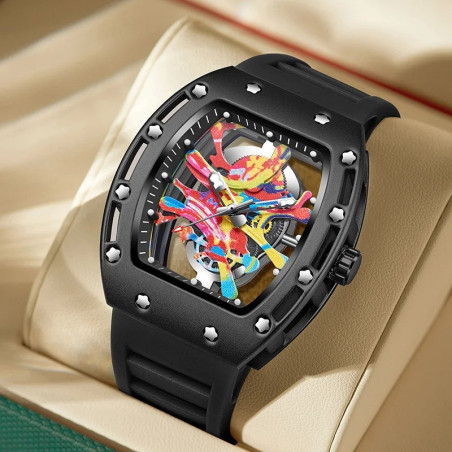 Avant Montre Artistique "Explosion Chromatique" Design Abstrait & Audacieux - 3 couleurs au choix !