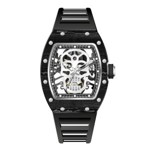 Montre Tête de Mort "Squelette Impérial" Design Mécanique & Élégant Couleur Noir