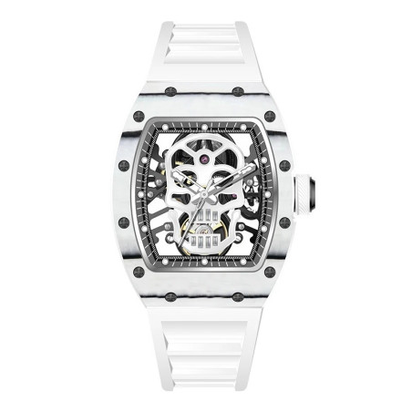 Montre Tête de Mort "Squelette Impérial" Design Mécanique & Élégant Couleur blanc