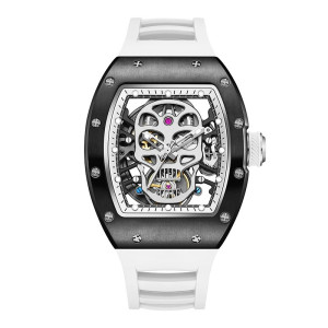 Montre Tête de Mort "Squelette Impérial" Design Mécanique & Élégant Couleur Gris