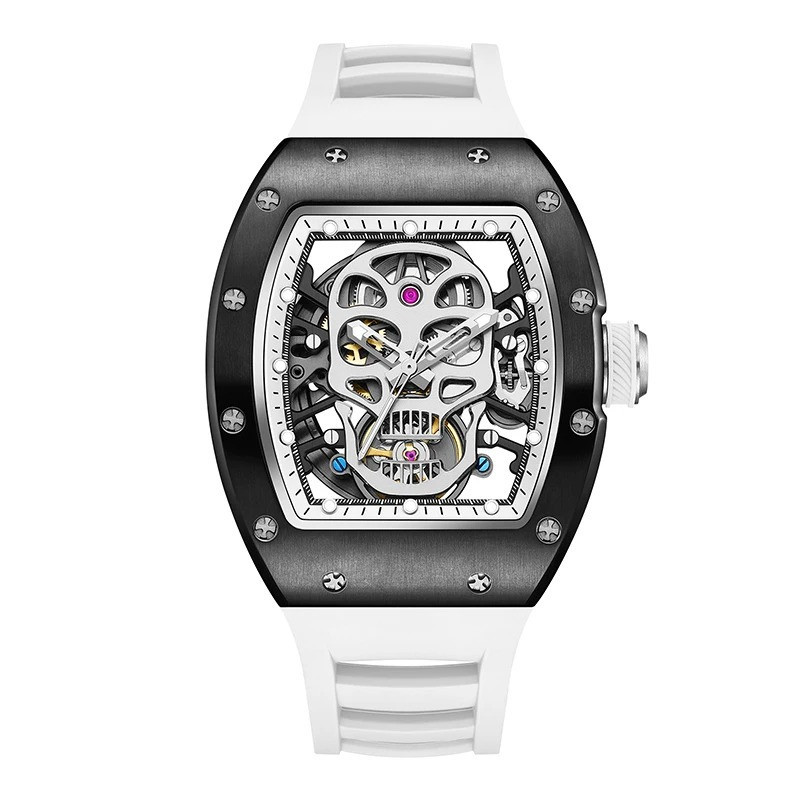 Montre Tête de Mort "Squelette Impérial" Design Mécanique & Élégant Couleur Gris
