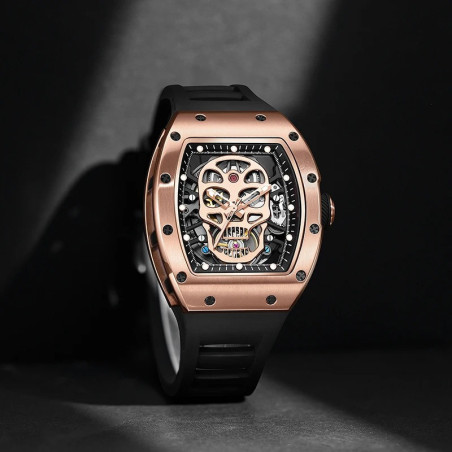 Avant Montre Tête de Mort "Squelette Impérial" Design Mécanique & Élégant