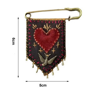 Dimensions Broche Rock "Cœur Fidèle & Hirondelle Rebelle"