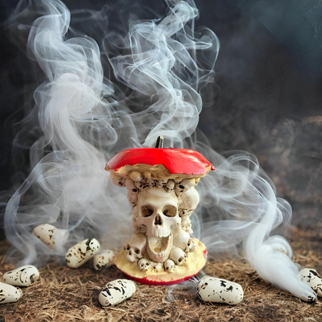 Vue détaillée Décoration Tête de Mort Macabre - La Morsure de la Reine
