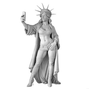 Statue de la liberté Rebelle - Lady Liberty 2.0 Couleur Argent