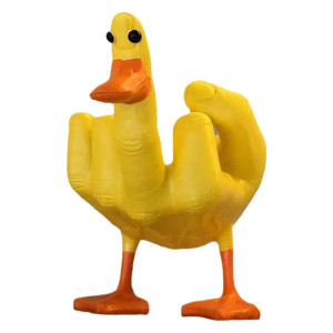 Statuette "Fuck the Duck" - Le Canard au Doigt d'Honneur Couleur jaune