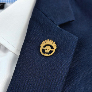 Vue Portée Broche Tête de Mort "Flamme du Chaos" - 3 couleurs au choix !