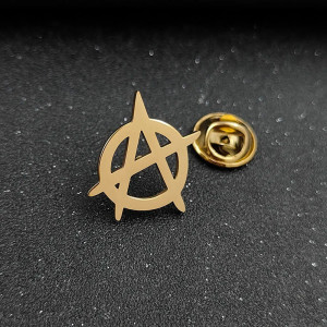 Broche Punk Rock "Symbole d’Anarchie" Couleur Or