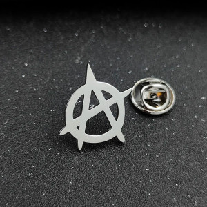 Broche Punk Rock "Symbole d’Anarchie" Couleur Argent