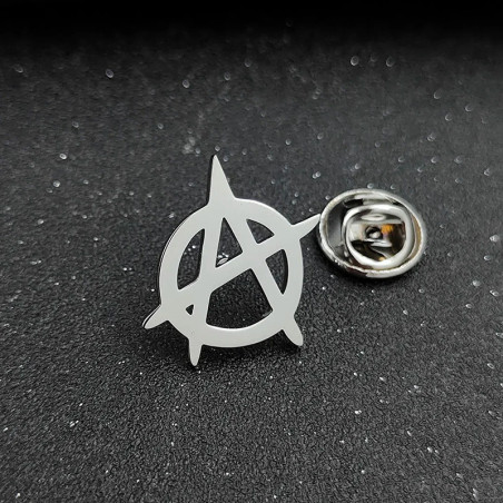 Broche Punk Rock "Symbole d’Anarchie" Couleur Argent