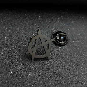 Broche Punk Rock "Symbole d’Anarchie" Couleur noir