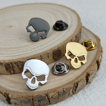 Broche Tête de Mort "Regard d’Acier" - 3 couleurs au choix !