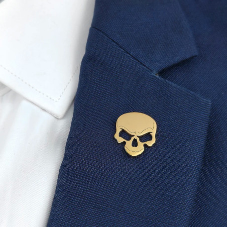 Vue Portée Broche Tête de Mort "Regard d’Acier" - 3 couleurs au choix !