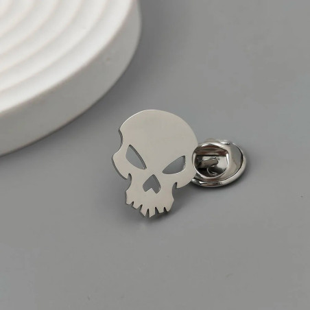 Broche Tête de Mort "Crâne du Requiem" Couleur Argent