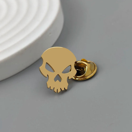 Broche Tête de Mort "Crâne du Requiem" Couleur or