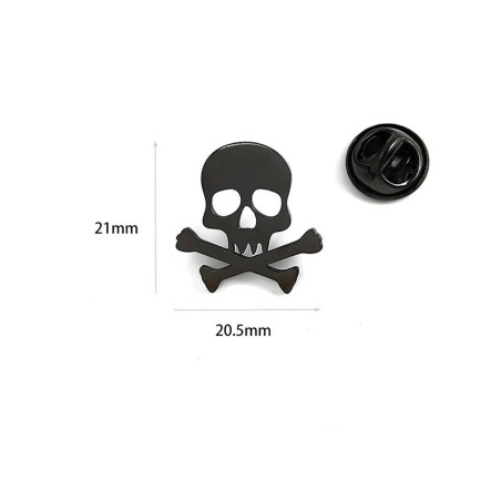 Dimensions Broche Tête de Mort "Crâne Pirate"