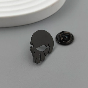 Broche Tête de Mort "Crâne du Justicier" Couleur Noir