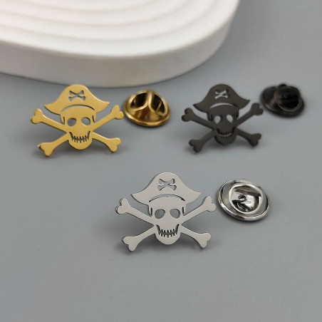 Broche Tête de Mort "Capitaine Pirate"