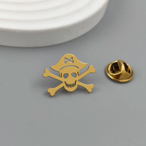 Broche Tête de Mort "Capitaine Pirate" Couleur noir
