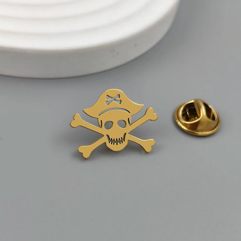 Broche Tête de Mort "Capitaine Pirate" Couleur noir
