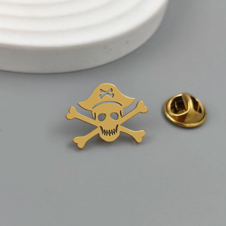 Broche Tête de Mort "Capitaine Pirate" Couleur noir