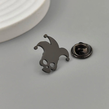 Broche Tête de Mort "Joker Maudit" Couleur Noir