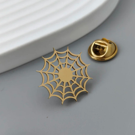 Broche Gothique "Toile du Destin" Couleur Or