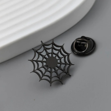 Broche Gothique "Toile du Destin" Couleur Noir