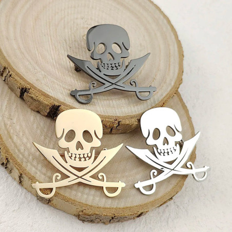 Broche Tête de Mort "Sabres du Corsaire"