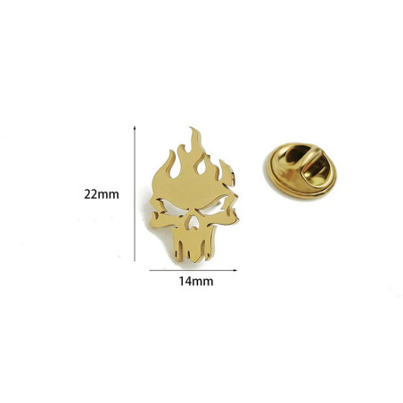 Dimensions Broche Tête de Mort "Flamme Infernale"