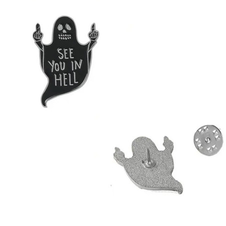 Details Broche Gothique "See You in Hell"