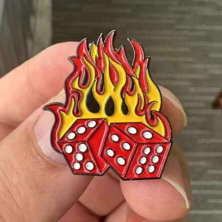 Avant Broche Rock Flammes "Dés Infernaux"