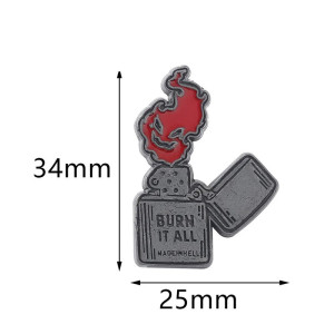 Dimensions Broche Rock Rebel "Burn It All"