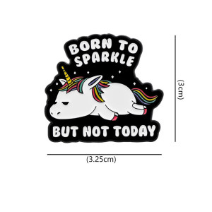 Dimensions Broche Pins Goth Licorne "Born to Sparkle... But Not Today"