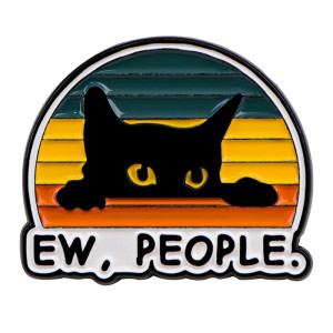 Vue détaillée Broche Chat Gothique “Ew, People”