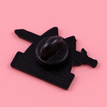 Vue Arrière Broche Chat Goth Noir “I’m Fine”