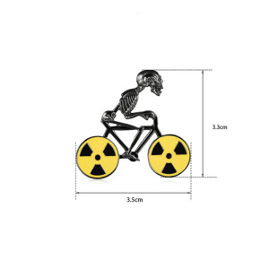 Dimensions Broche Tête de Mort Cycliste – “Ride or Die Atomique”
