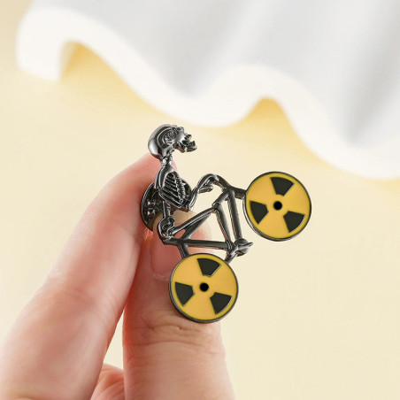 Avant Broche Tête de Mort Cycliste – “Ride or Die Atomique”