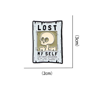 Dimensions Broche Tête de Mort "Lost Myself - Enfance Perdue"