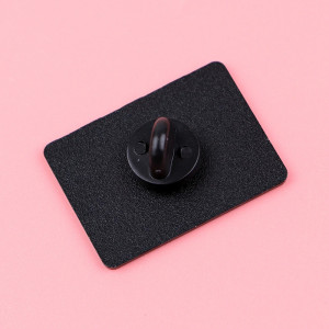Vue Arrière Broche Sarcastique Vintage Ironique "Prières Infernales"