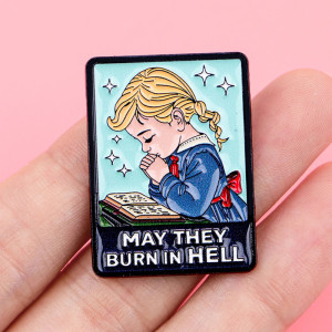 Broche Sarcastique Vintage Ironique "Prières Infernales"