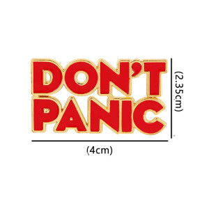 Dimensions Broche Motivante "Don’t Panic - Calme Doré"